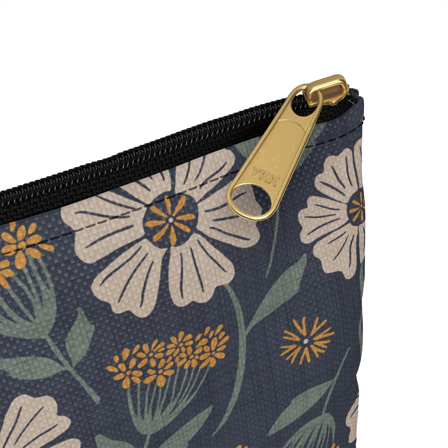 Garden Whispers Accessory Pouch with hand - drawn artwork - Flourish Moon Studio