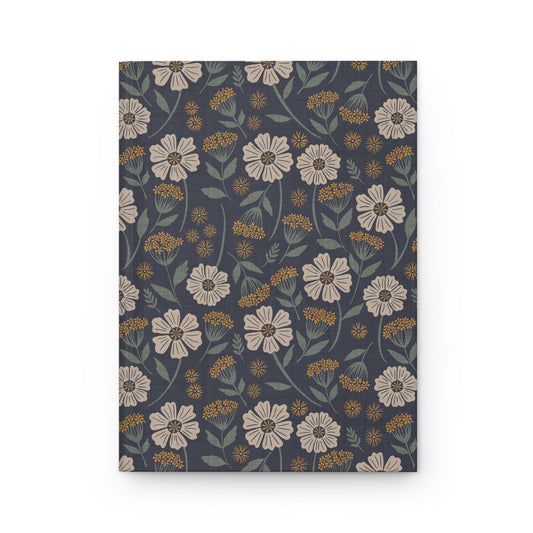 Garden Whispers Floral Hardcover Journal with hand - drawn artwork - Flourish Moon Studio
