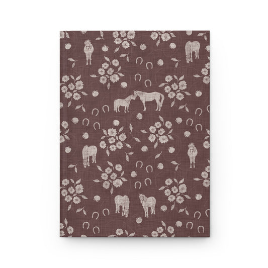 Horse Kisses Path Floral Hardcover Journal with hand drawn artwork - Flourish Moon Studio