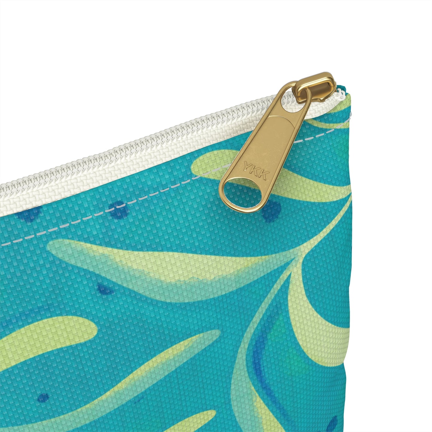 Marine Flourish Accessory Zipper Pouch with hand - drawn artwork - Flourish Moon Studio