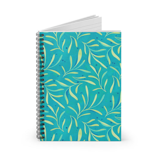 Marine Flourish Ocean Spiral Notebook with hand - drawn artwork - Flourish Moon Studio