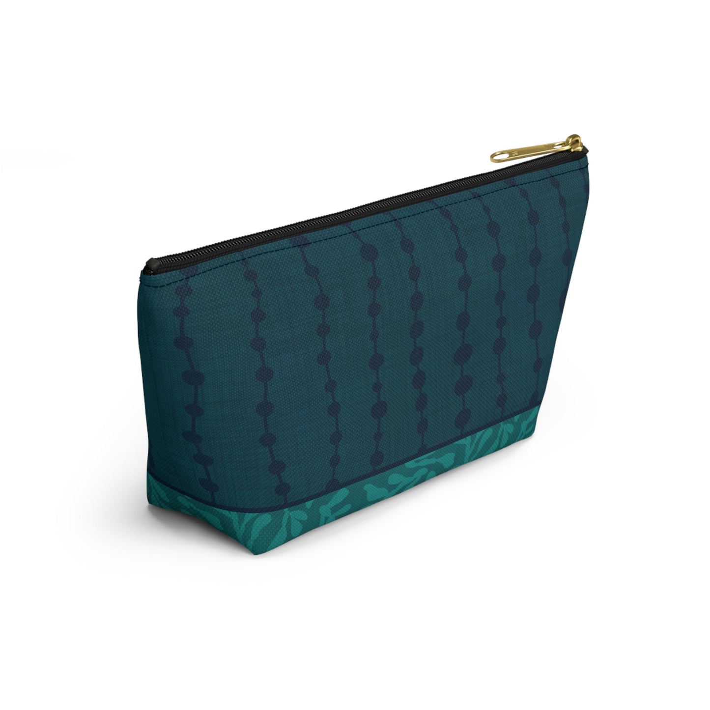 Sea Pearls T - bottom Zipper Pouch with hand - drawn artwork - Flourish Moon Studio