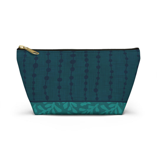 Sea Pearls T - bottom Zipper Pouch with hand - drawn artwork - Flourish Moon Studio