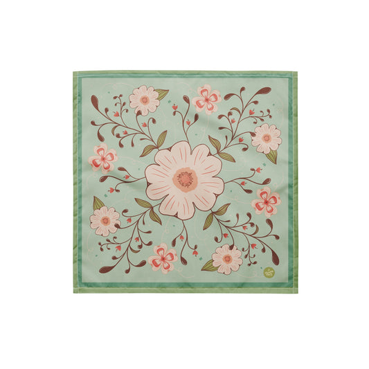 Spring in the Country Bandana with hand - drawn artwork - Flourish Moon Studio