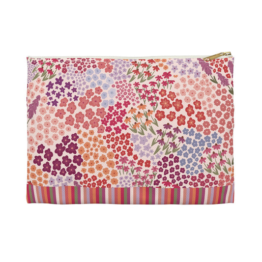 Summer Breeze Accessory Zipper Pouch with hand - drawn artwork - Flourish Moon Studio