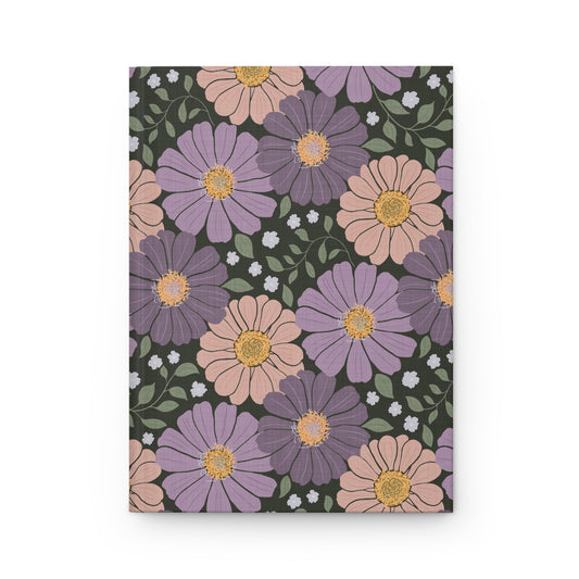 Whisper Glen Floral Hardcover Journal with hand - drawn artwork - Flourish Moon Studio