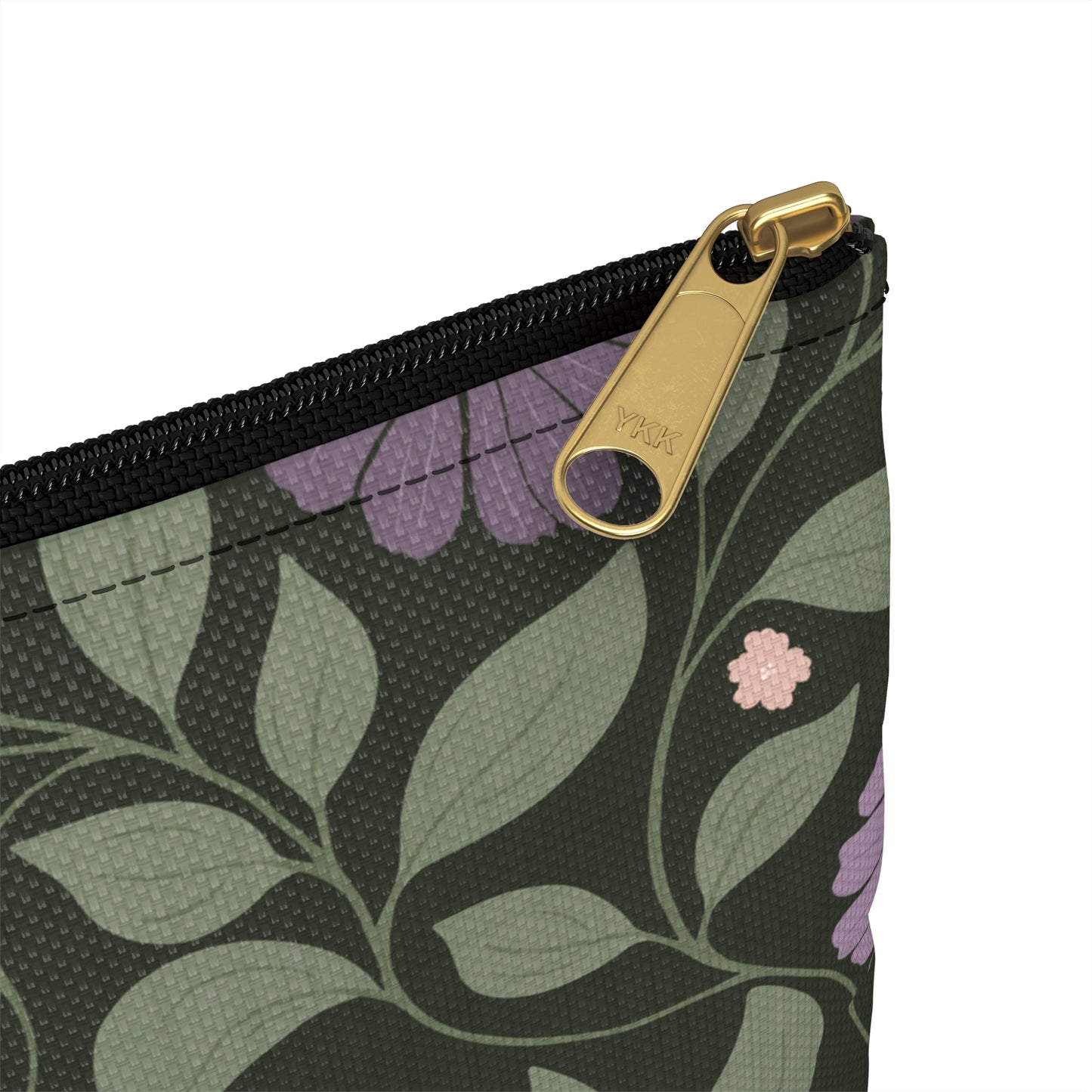 Whisper Song Floral Accessory Zipper Pouch with hand - drawn artwork - Flourish Moon Studio