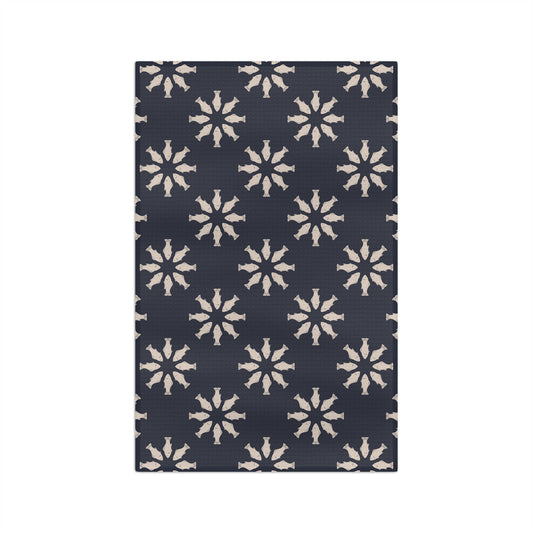 Circle of Tides Navy Microfiber Waffle Kitchen Towel