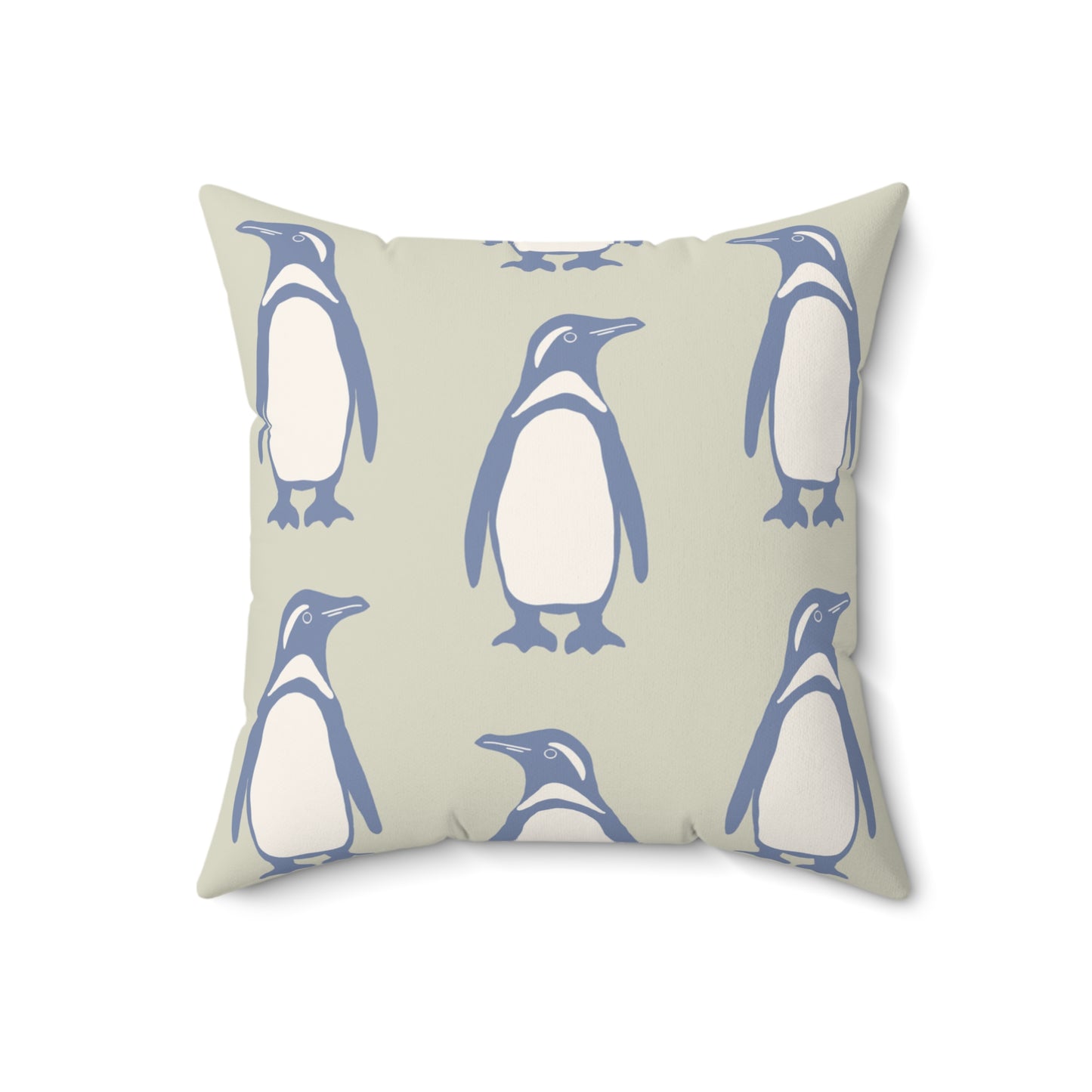 Penguin Periwinkle Faux Suede Pillow