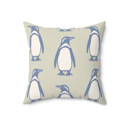Penguin Periwinkle Faux Suede Pillow