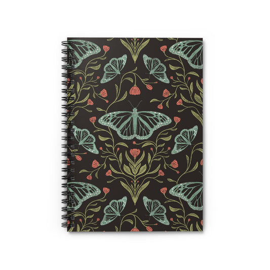 Meadowlace Butterflies Nightglow Spiral Notebook