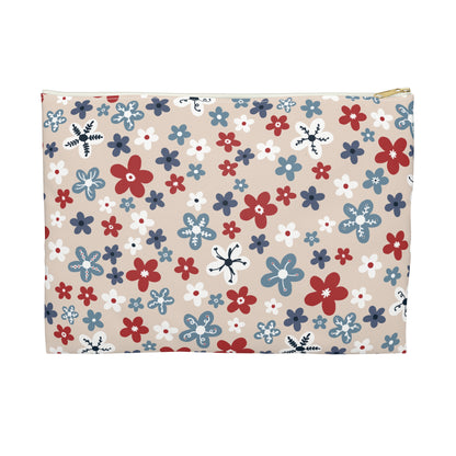 Americana Bloom Floral Accessory Zipper Pouch