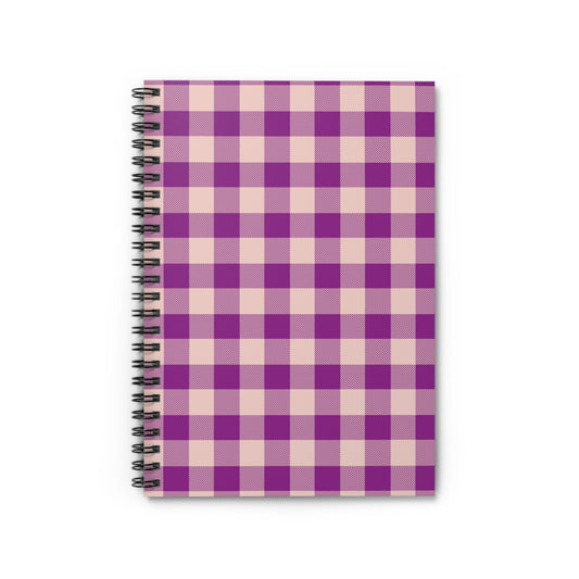 Purple Check Spiral Notebook