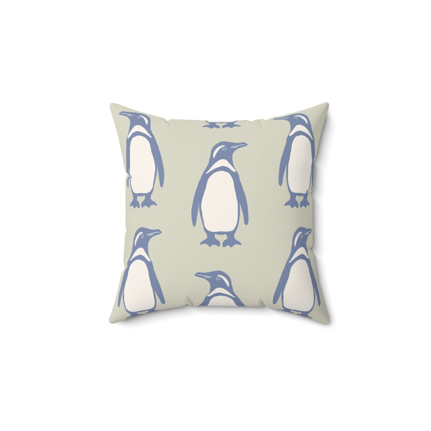 Penguin Periwinkle Faux Suede Pillow