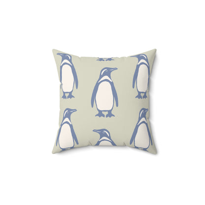 Penguin Periwinkle Faux Suede Pillow