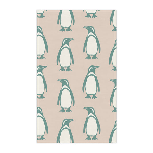 Penguin Teal & Peach Tea Towels