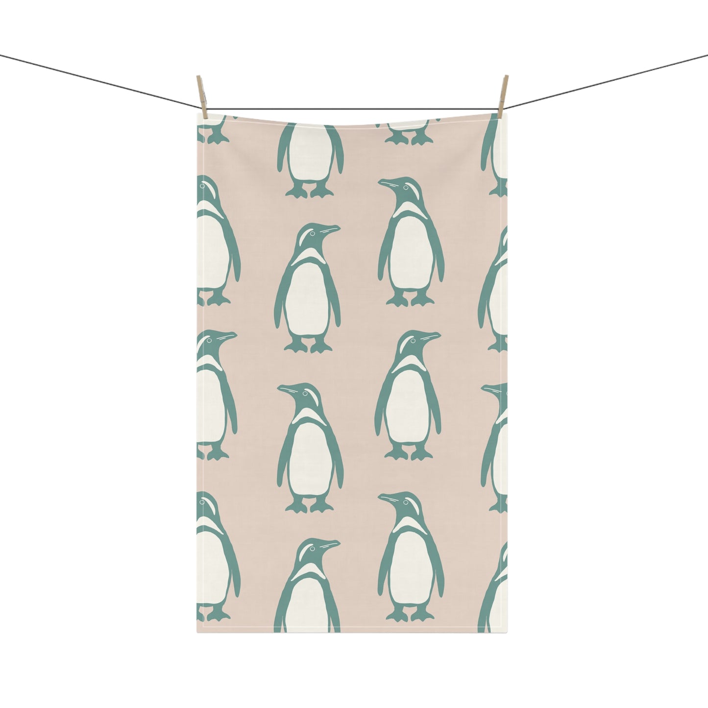 Penguin Teal & Peach Tea Towels