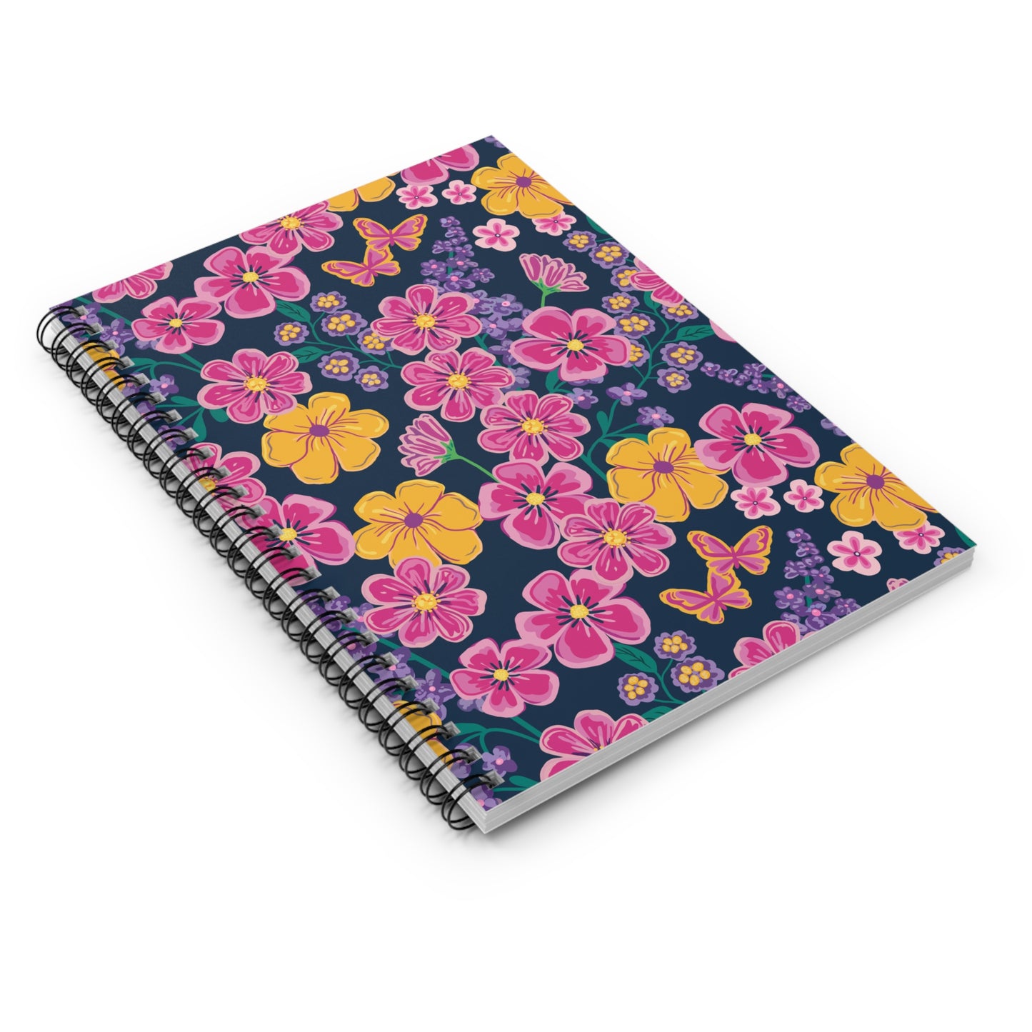 Garden Gala Midnight Floral Spiral Notebook