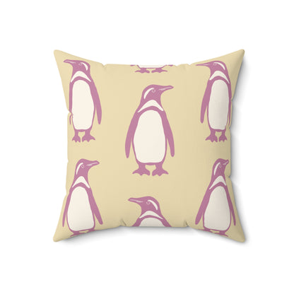 Penguin Bubblegum & Butter Faux Suede Pillow