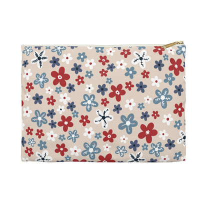 Americana Bloom Floral Accessory Zipper Pouch
