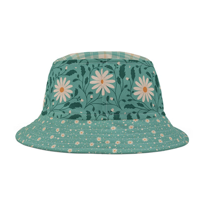Daisy Daydream Floral & Plaid bucket hat