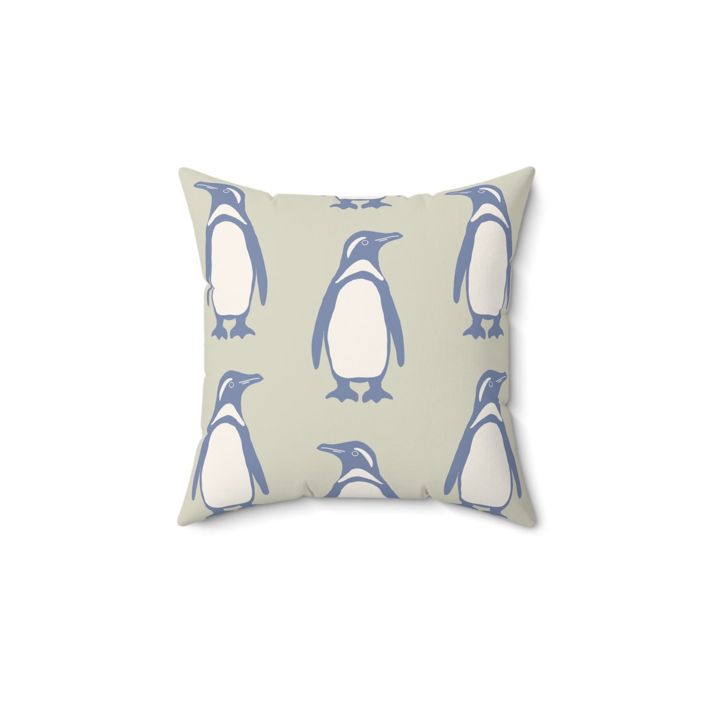 Penguin Periwinkle Faux Suede Pillow