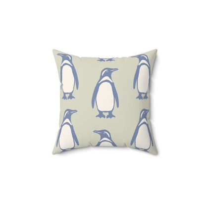 Penguin Periwinkle Faux Suede Pillow