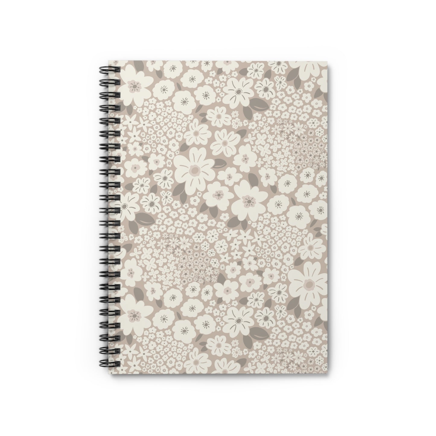 Garden Whimsy Floral in Mushroom Spiral Notebook