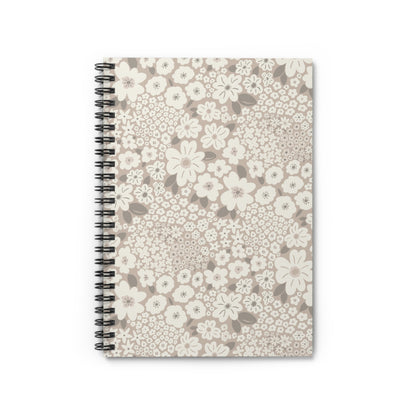 Garden Whimsy Floral in Mushroom Spiral Notebook