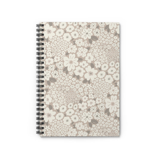 Garden Whimsy Floral in Mushroom Spiral Notebook
