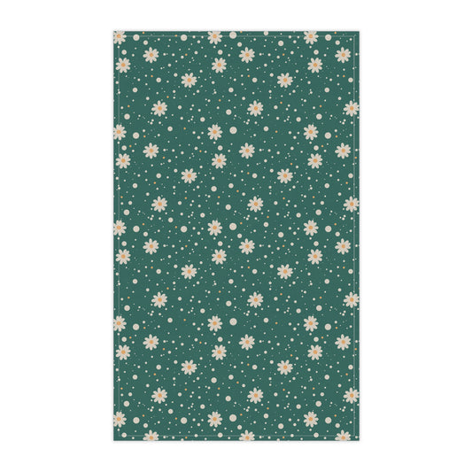 Daisy Dot Teal Tea Towel