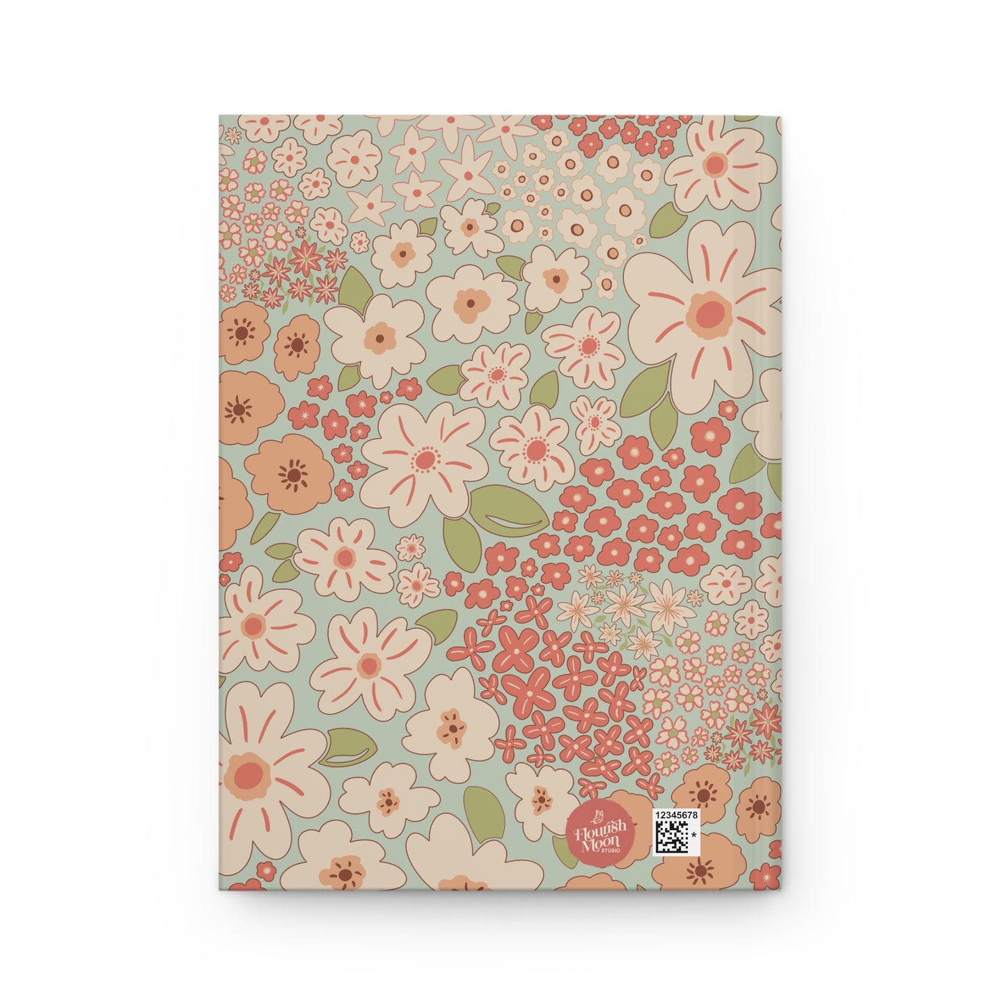 Garden Whimsy Floral in Cream & Coral Hardcover Journal