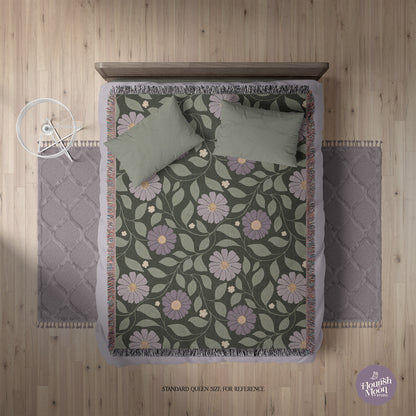 Whisper Song Floral Woven Blanket