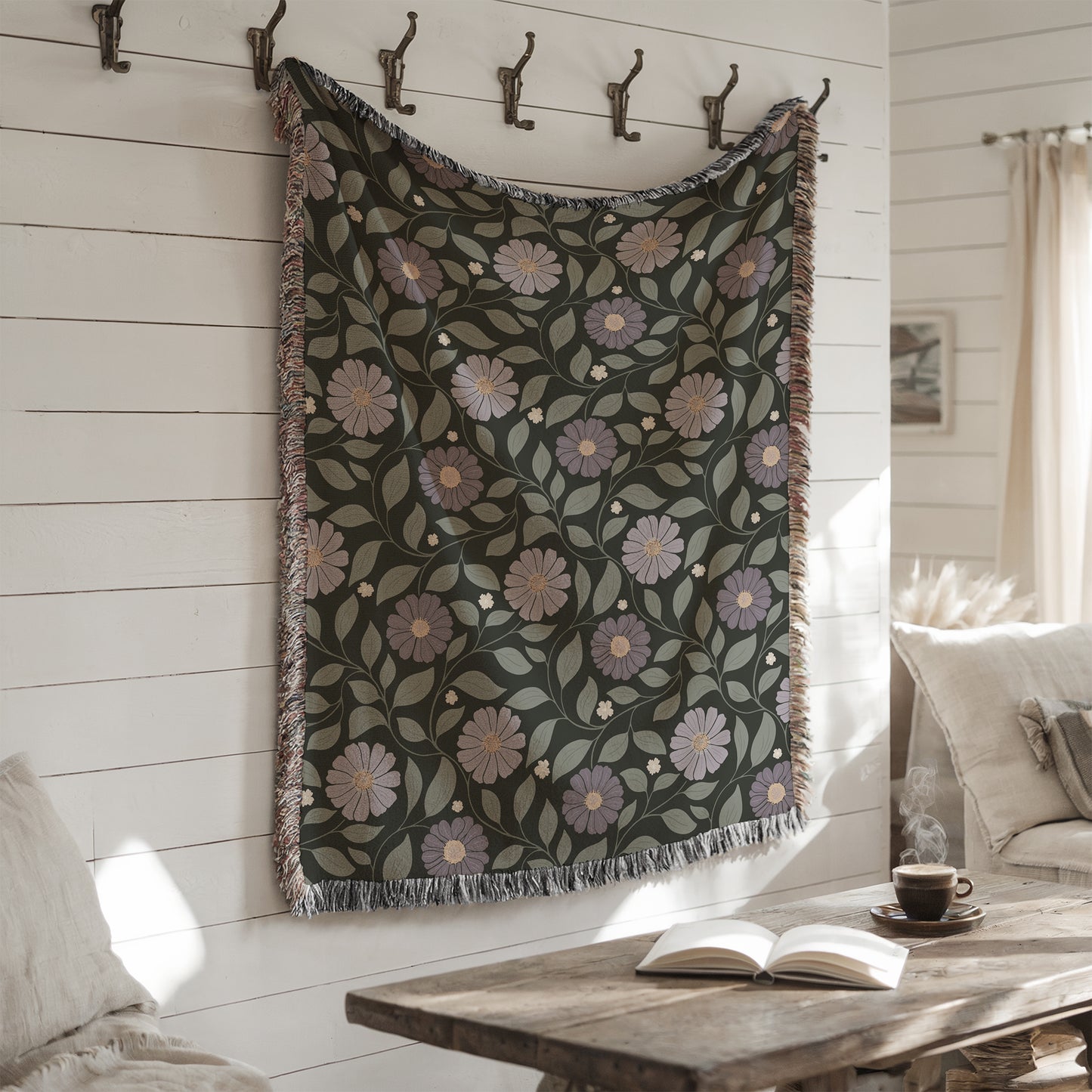 Whisper Song Floral Woven Blanket