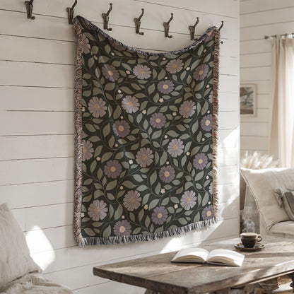 Whisper Song Floral Woven Blanket