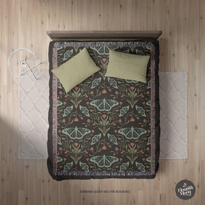 Meadowlace Butterflies Nightglow Woven Blanket