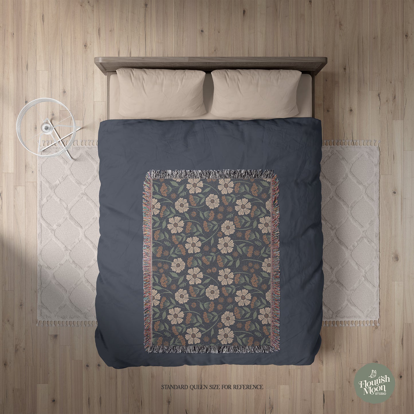 Garden Whispers Floral Woven Blanket