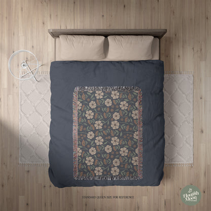 Garden Whispers Floral Woven Blanket