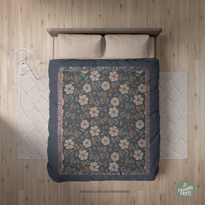 Garden Whispers Floral Woven Blanket