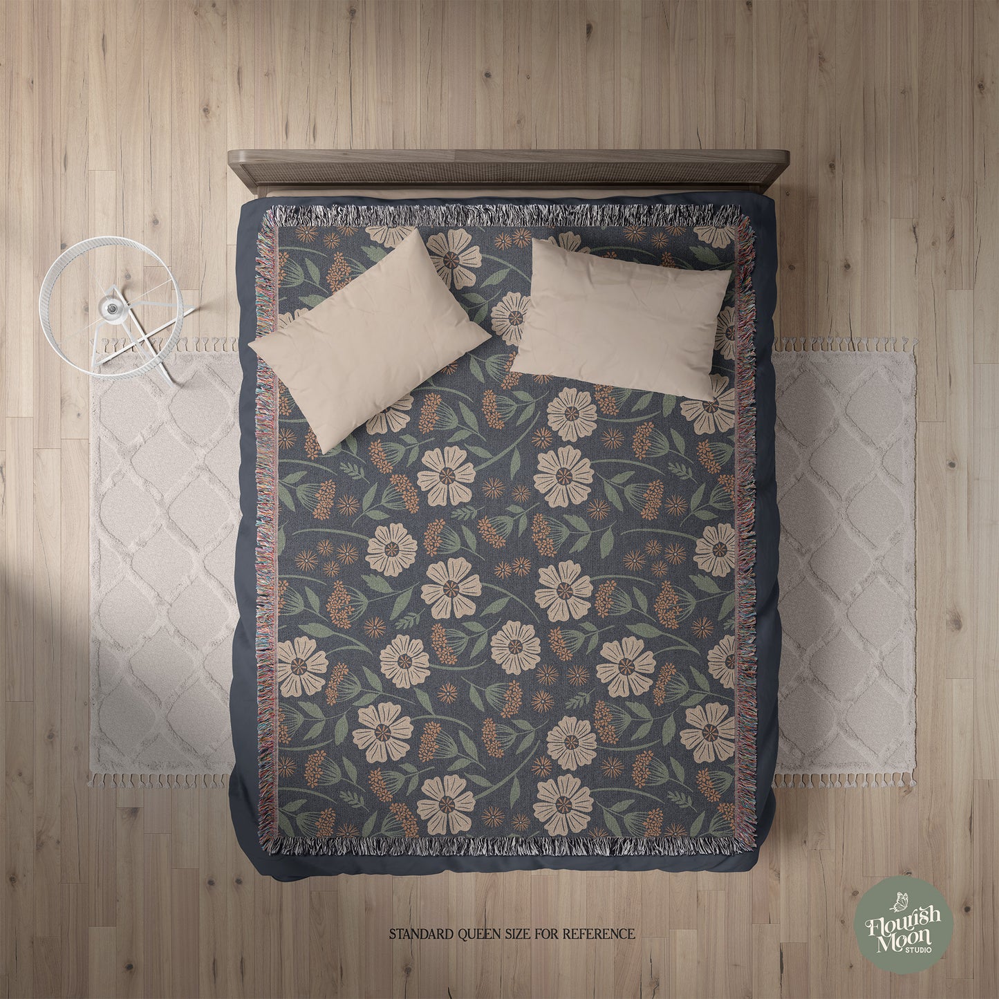 Garden Whispers Floral Woven Blanket