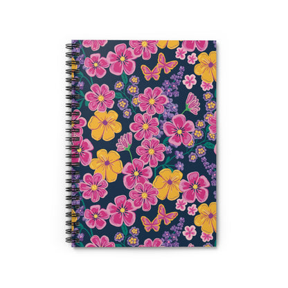 Garden Gala Midnight Floral Spiral Notebook