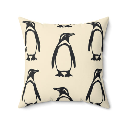 Penguin Faux Suede Pillow