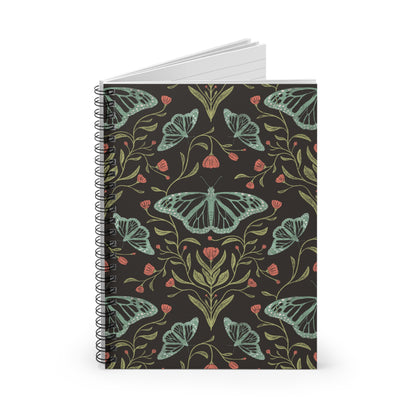Meadowlace Butterflies Nightglow Spiral Notebook