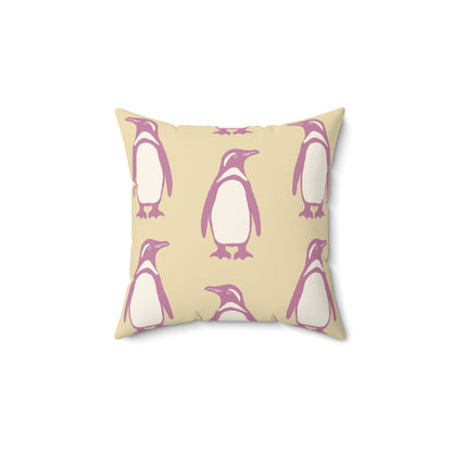 Penguin Bubblegum & Butter Faux Suede Pillow