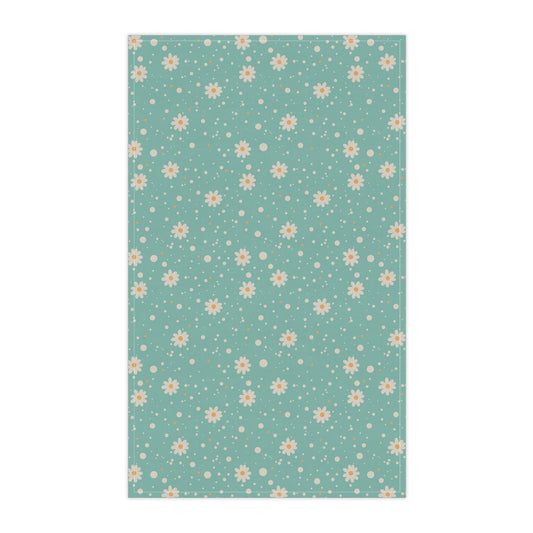 Daisy Dot Blue Tea Towel