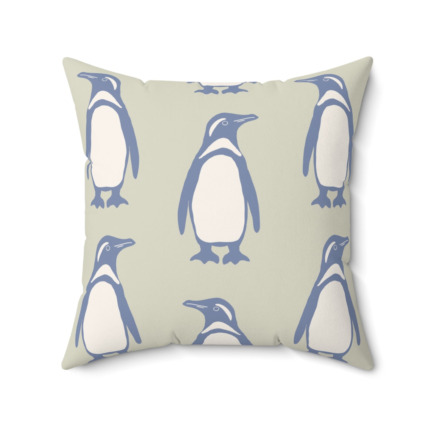 Penguin Periwinkle Faux Suede Pillow