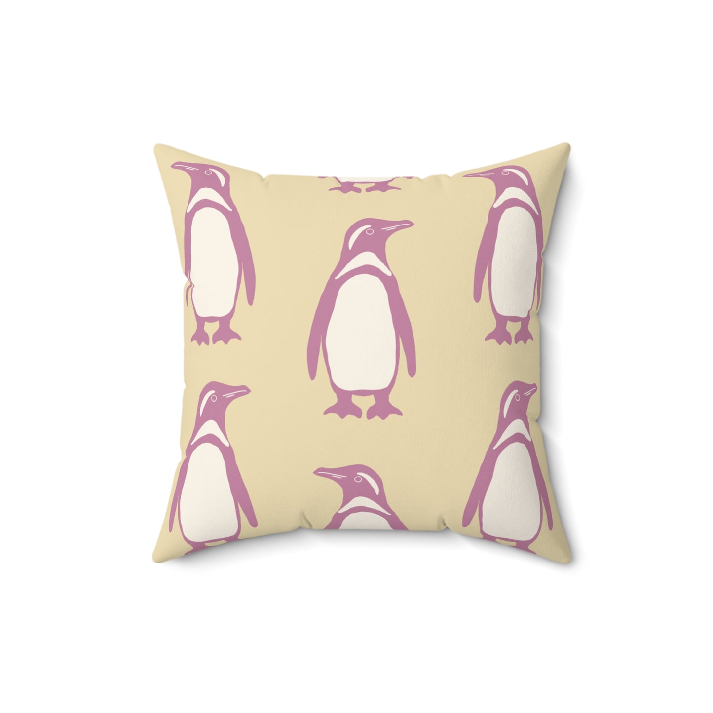 Penguin Bubblegum & Butter Faux Suede Pillow