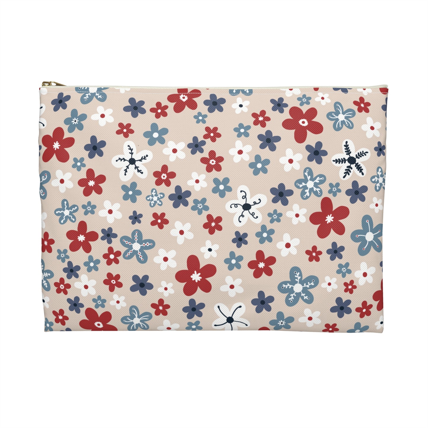 Americana Bloom Floral Accessory Zipper Pouch
