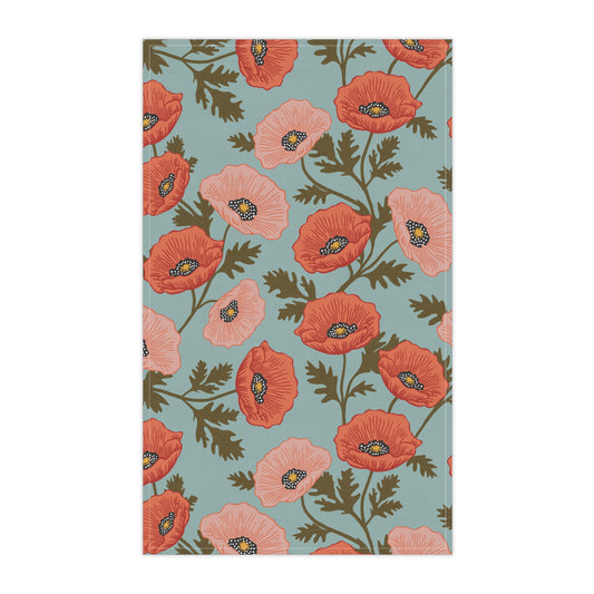 Poppy Waltz Floral Tea Towel