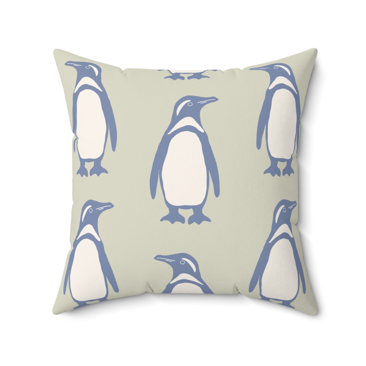 Penguin Periwinkle Faux Suede Pillow